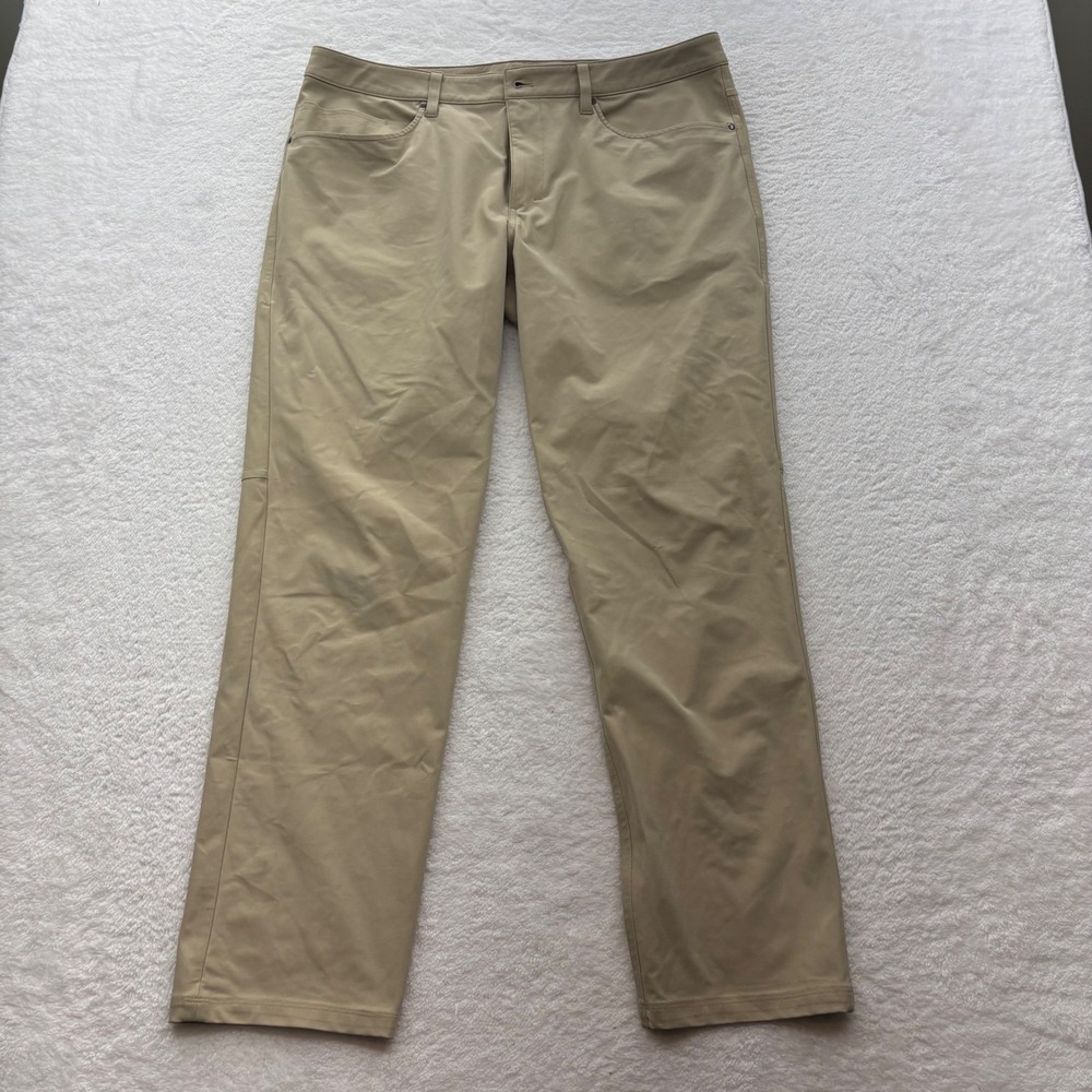 Lululemon ABC Pant Classic-Fit Warpstreme Tan Khaki Mens Size 36 LM5ADES